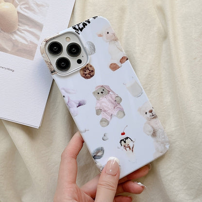 For iPhone 12 Pro Max Cartoon Film Craft Hard PC Phone Case(Stuffed Bear) by bashfashion