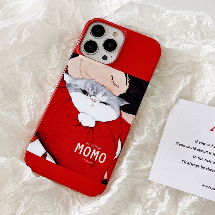 For iPhone 11 Cartoon Film Craft Hard PC Phone Case(Cat) by bashfashion