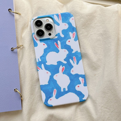 For iPhone 11 Cartoon Film Craft Hard PC Phone Case(Graffiti Rabbit) by bashfashion