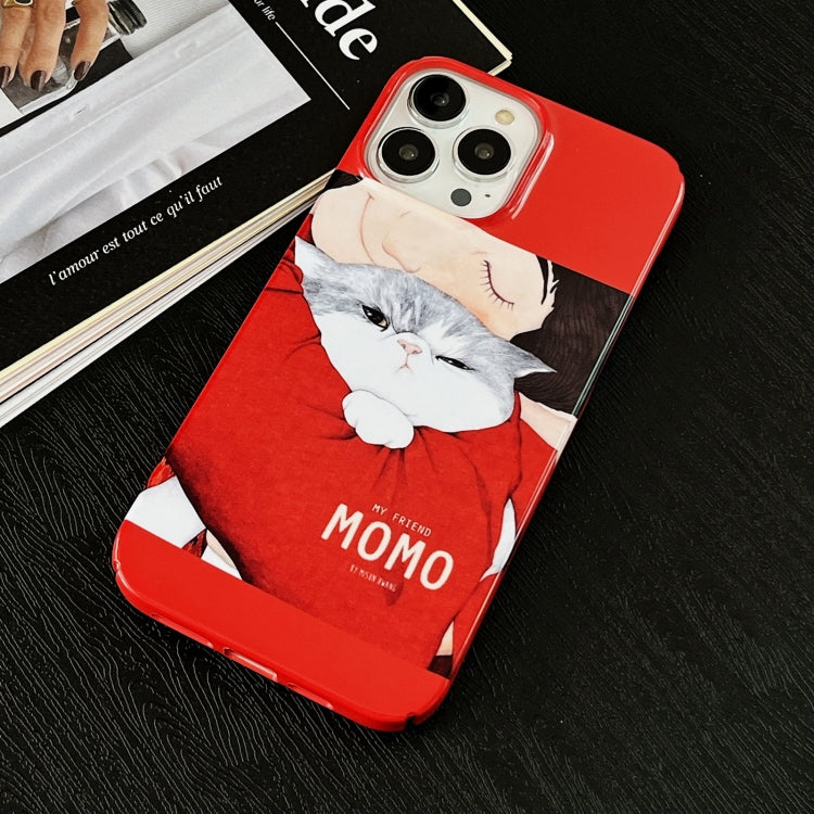 For iPhone 11 Pro Max Cartoon Film Craft Hard PC Phone Case(Cat) by bashfashion