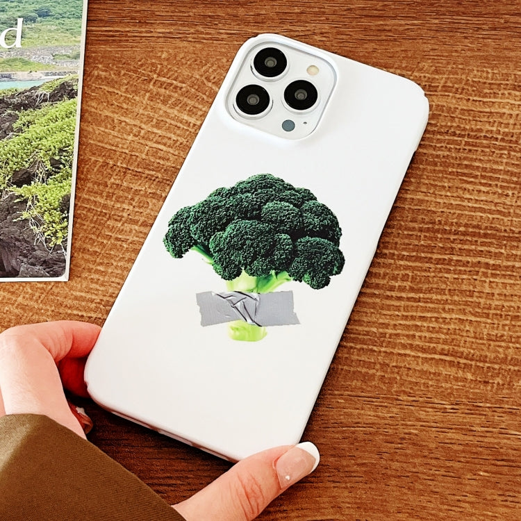 For iPhone 11 Pro Max Cartoon Film Craft Hard PC Phone Case(Broccoli) by bashfashion