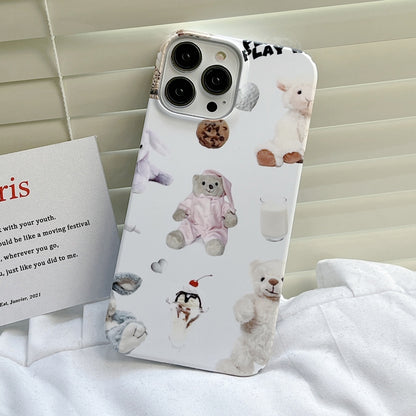 For iPhone 11 Pro Max Cartoon Film Craft Hard PC Phone Case(Stuffed Bear) by bashfashion