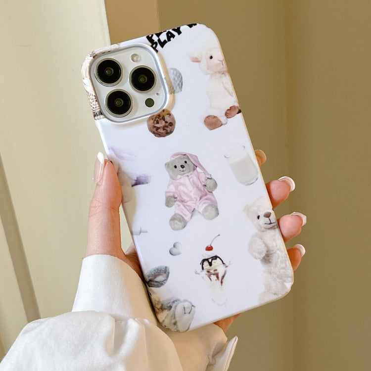 For iPhone 11 Pro Max Cartoon Film Craft Hard PC Phone Case(Stuffed Bear) by bashfashion