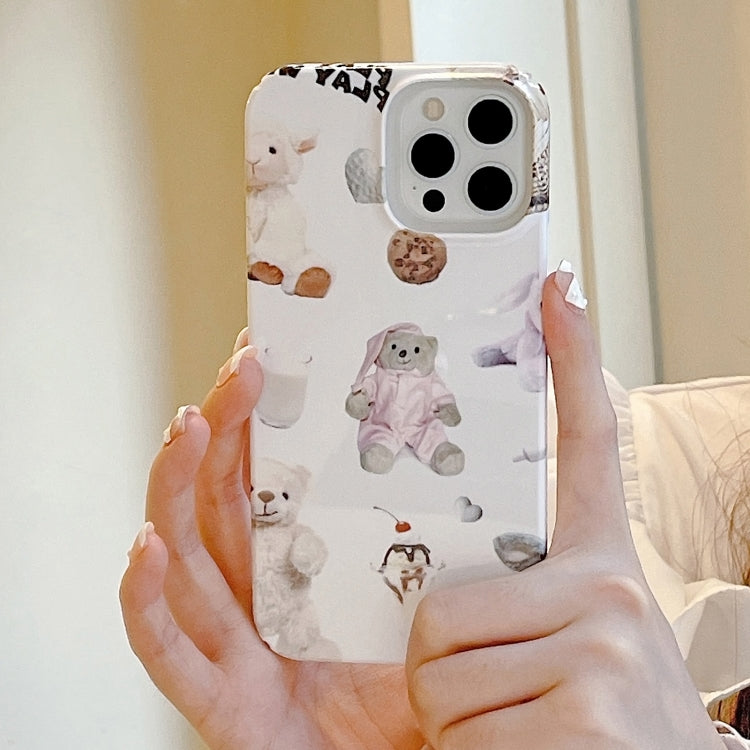 For iPhone 11 Pro Max Cartoon Film Craft Hard PC Phone Case(Stuffed Bear) by bashfashion