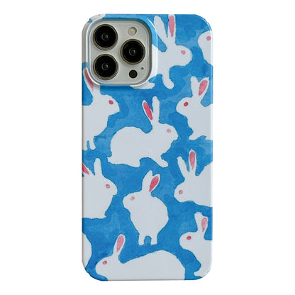 For iPhone 11 Pro Max Cartoon Film Craft Hard PC Phone Case(Graffiti Rabbit) by bashfashion
