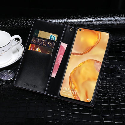 For Huawei P40 Lite idewei Crocodile Texture Horizontal Flip Leather Case with Holder & Card Slots & Wallet(Black) by idewei
