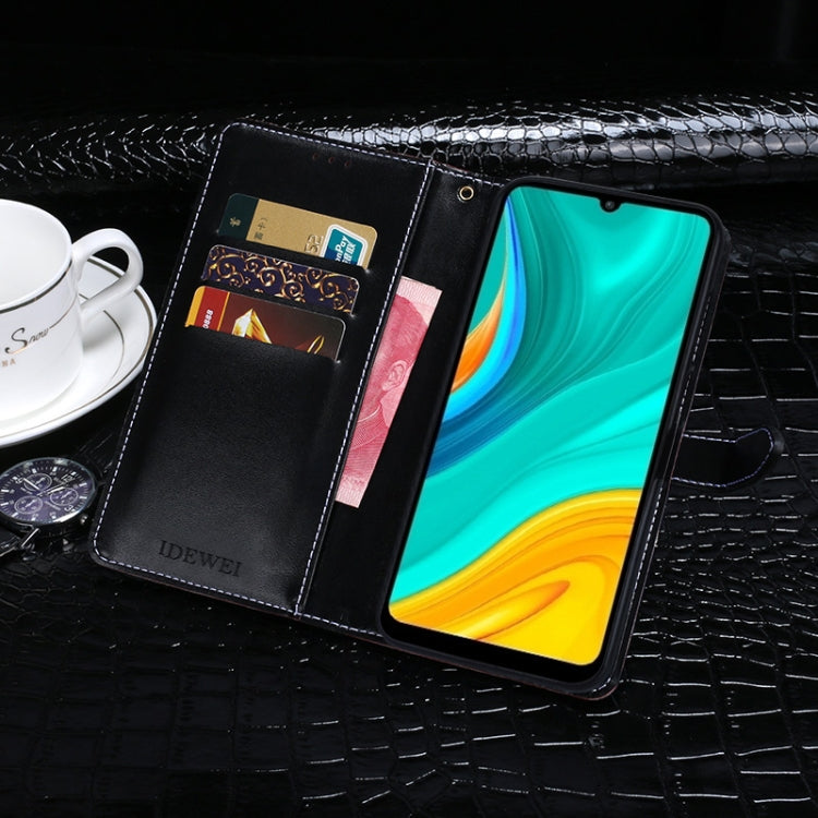 For Huawei Enjoy 10e idewei Crocodile Texture Horizontal Flip Leather Case with Holder & Card Slots & Wallet(Black) by idewei