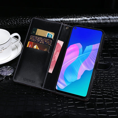 For Huawei P40 Lite E idewei Crocodile Texture Horizontal Flip Leather Case with Holder & Card Slots & Wallet(Black) by idewei