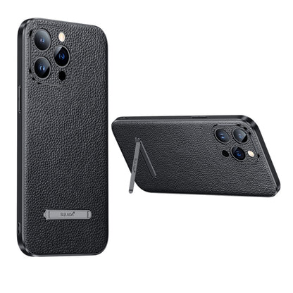 For iPhone 14 Pro Max SULADA Famous Artisan Series Litchi Leather PC + TPU Phone Case(Black) by SULADA