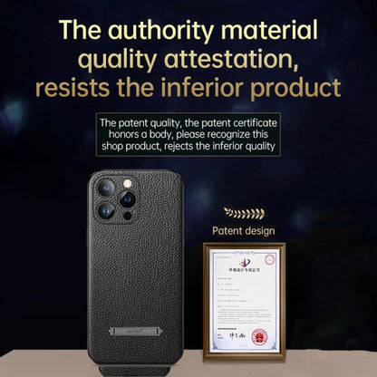 For iPhone 14 Pro Max SULADA Famous Artisan Series Litchi Leather PC + TPU Phone Case(Black) by SULADA