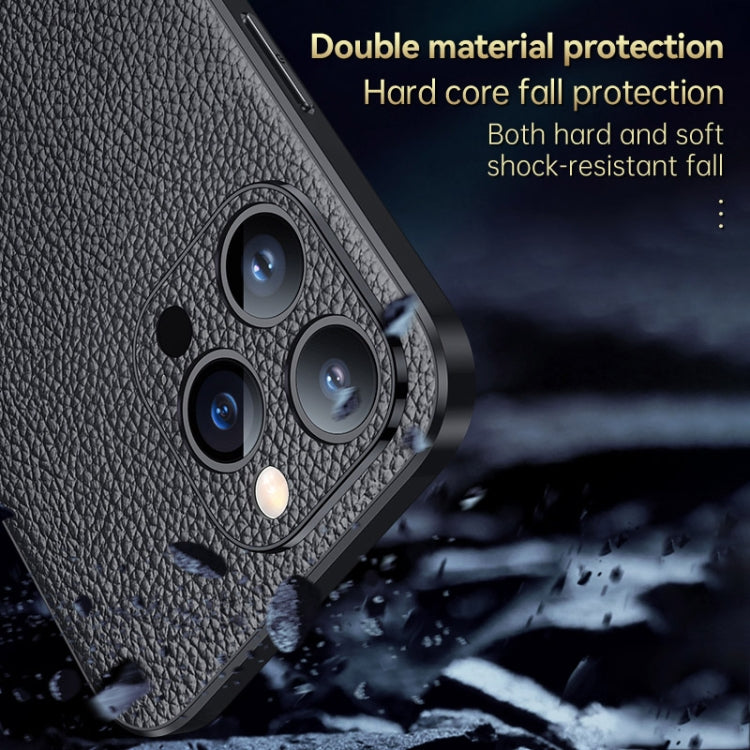 For iPhone 14 Pro Max SULADA Famous Artisan Series Litchi Leather PC + TPU Phone Case(Black) by SULADA