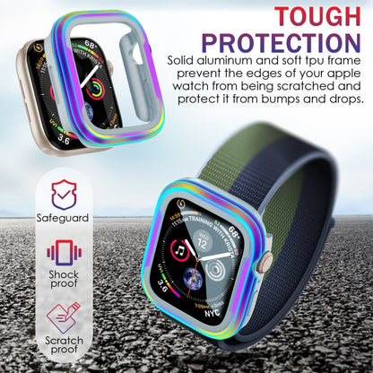 For Apple Watch Series 9 / 8 / 7 41mm Aluminum Alloy + TPU 2 in 1 Protective Case(Black+Grey) by bashfashion