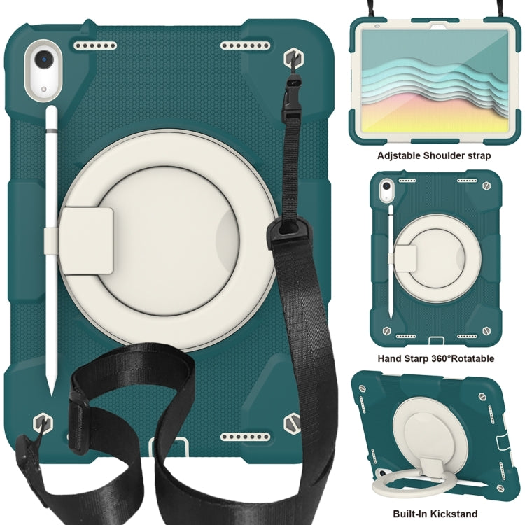 For iPad 2025 / 2022 360 Rotation PC+Silicone Tablet Case(Blackish Green) by bashfashion