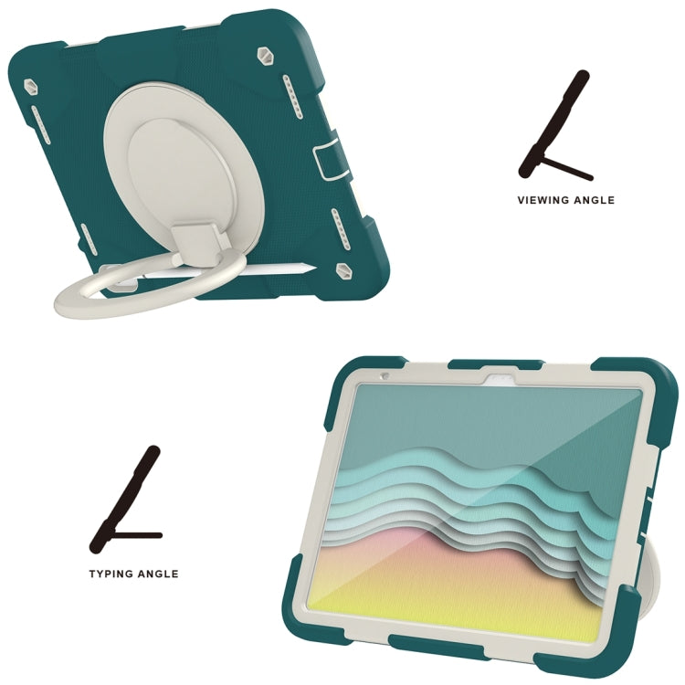 For iPad 2025 / 2022 360 Rotation PC+Silicone Tablet Case(Blackish Green) by bashfashion