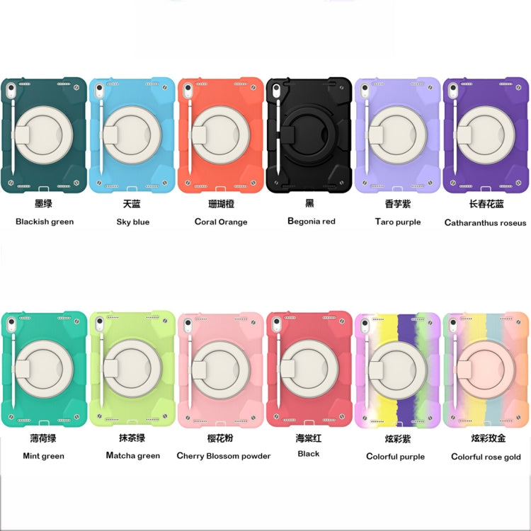 For iPad 2025 / 2022 360 Rotation PC+Silicone Tablet Case(Blackish Green) by bashfashion