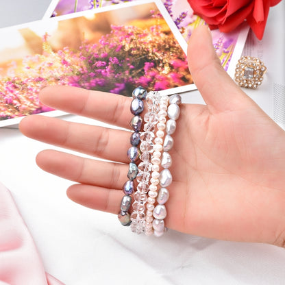 For Apple Watch 5 & 4 40mm / 3 & 2 & 1 38mm Pearl Crystal Watch Band(Pearl + White Crystal) by bashfashion