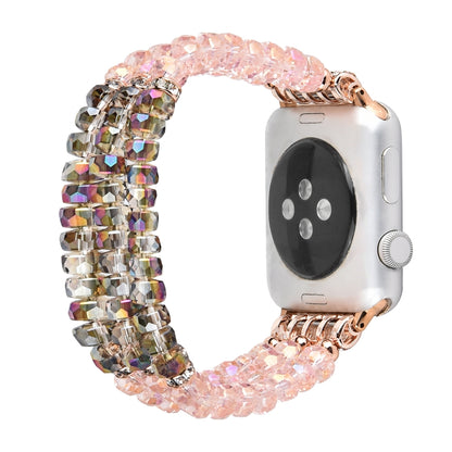 For Apple Watch 5 & 4 44mm / 3 & 2 & 1 42mm Pearl Crystal Watch Band(Crystal Pink) by bashfashion