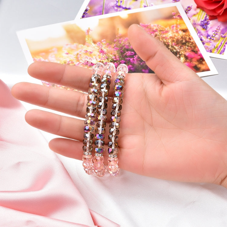 For Apple Watch 5 & 4 44mm / 3 & 2 & 1 42mm Pearl Crystal Watch Band(Crystal Pink) by bashfashion