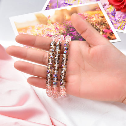 For Apple Watch 5 & 4 44mm / 3 & 2 & 1 42mm Pearl Crystal Watch Band(Crystal Pink) by bashfashion