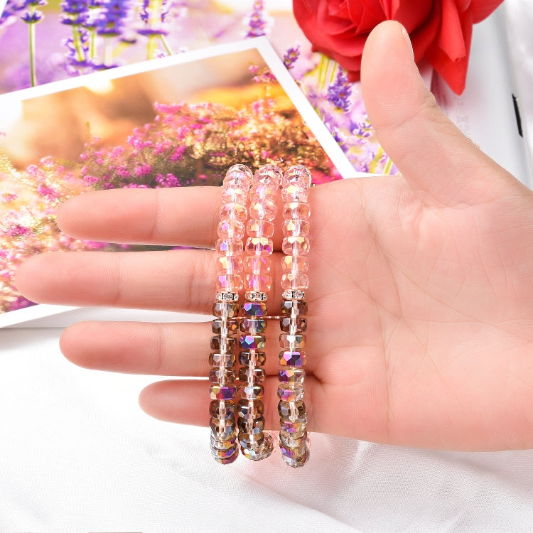 For Apple Watch 5 & 4 44mm / 3 & 2 & 1 42mm Pearl Crystal Watch Band(Crystal Pink) by bashfashion