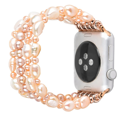 For Apple Watch 5 & 4 44mm / 3 & 2 & 1 42mm Pearl Crystal Watch Band(Natural Pearl) by bashfashion