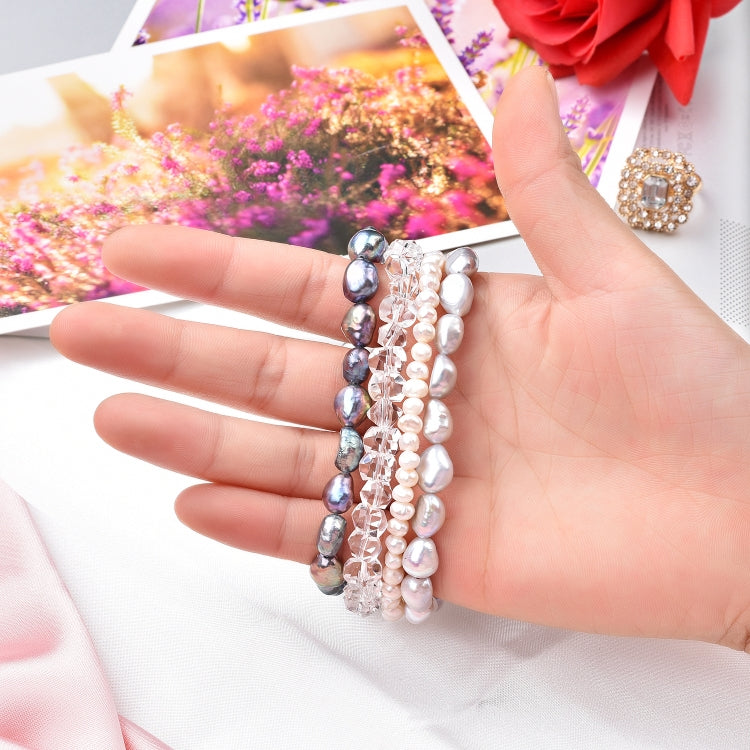 For Apple Watch 5 & 4 44mm / 3 & 2 & 1 42mm Pearl Crystal Watch Band(Pearl + White Crystal) by bashfashion