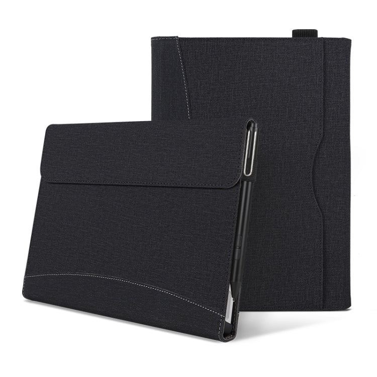 For Microsoft Surface Pro 10 / 9 Cloth Texture Stitching Leather Tablet Case(Black) by bashfashion