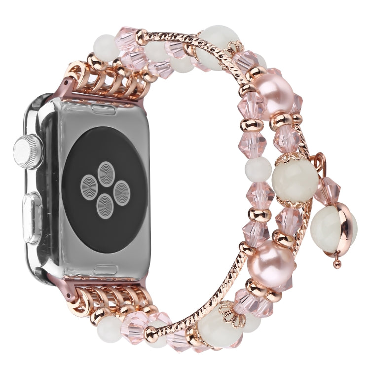 For Apple Watch 5 & 4 40mm / 3 & 2 & 1 38mm Luminous Agate Watch Band(Rose Gold) by bashfashion