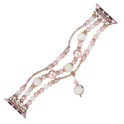 For Apple Watch 5 & 4 40mm / 3 & 2 & 1 38mm Luminous Agate Watch Band(Rose Gold) by bashfashion