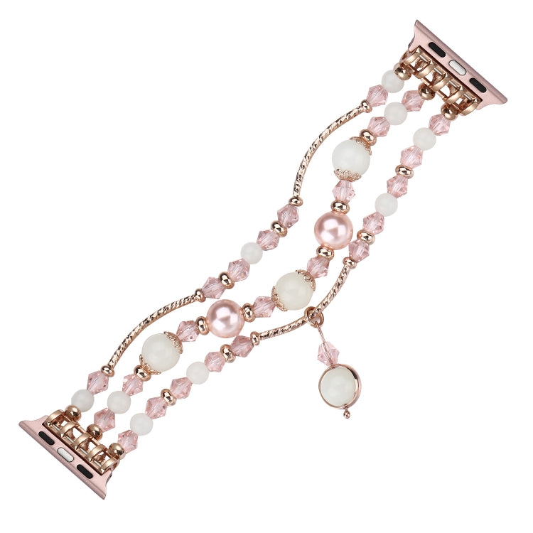 For Apple Watch 5 & 4 40mm / 3 & 2 & 1 38mm Luminous Agate Watch Band(Rose Gold) by bashfashion