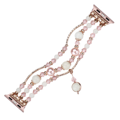 For Apple Watch 5 & 4 40mm / 3 & 2 & 1 38mm Luminous Agate Watch Band(Rose Gold) by bashfashion