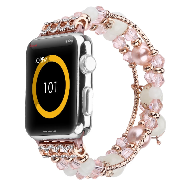For Apple Watch 5 & 4 40mm / 3 & 2 & 1 38mm Luminous Agate Watch Band(Rose Gold) by bashfashion