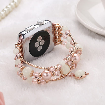 For Apple Watch 5 & 4 40mm / 3 & 2 & 1 38mm Luminous Agate Watch Band(Rose Gold) by bashfashion