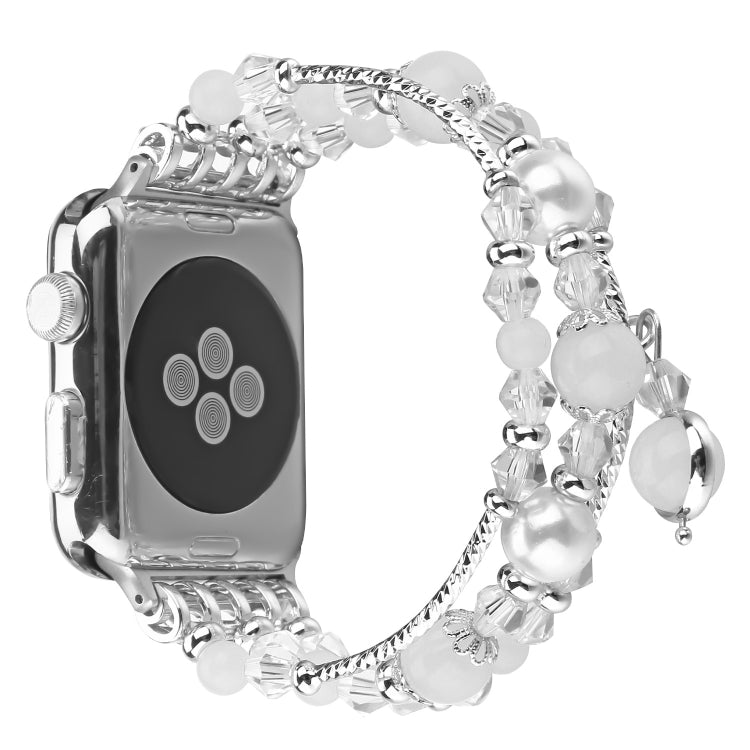 For Apple Watch 5 & 4 40mm / 3 & 2 & 1 38mm Luminous Agate Watch Band(Silver) by bashfashion