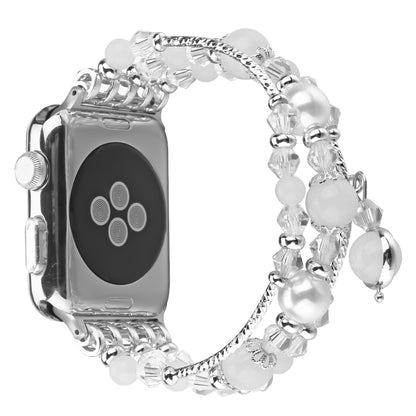 For Apple Watch 5 & 4 40mm / 3 & 2 & 1 38mm Luminous Agate Watch Band(Silver) by bashfashion