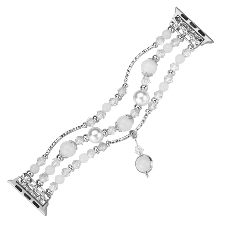 For Apple Watch 5 & 4 40mm / 3 & 2 & 1 38mm Luminous Agate Watch Band(Silver) by bashfashion