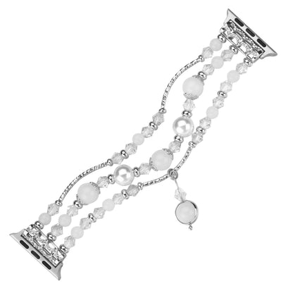 For Apple Watch 5 & 4 40mm / 3 & 2 & 1 38mm Luminous Agate Watch Band(Silver) by bashfashion