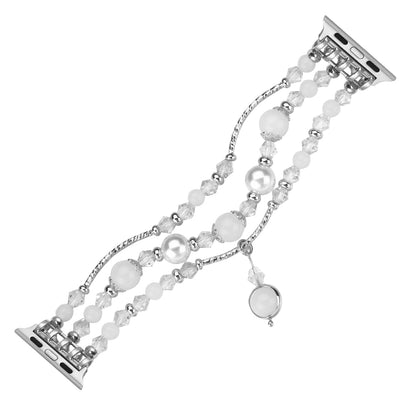 For Apple Watch 5 & 4 40mm / 3 & 2 & 1 38mm Luminous Agate Watch Band(Silver) by bashfashion