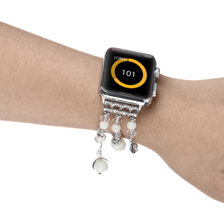 For Apple Watch 5 & 4 40mm / 3 & 2 & 1 38mm Luminous Agate Watch Band(Silver) by bashfashion