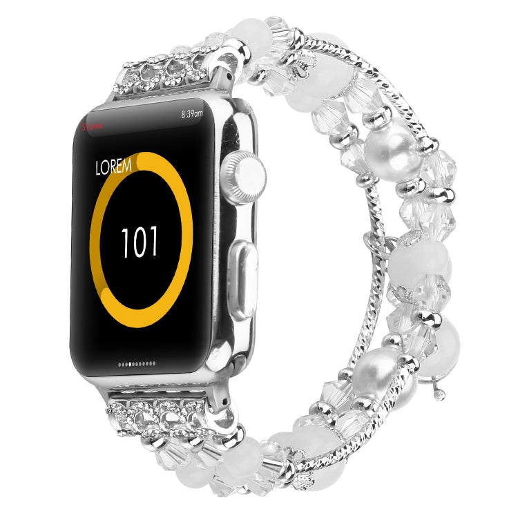 For Apple Watch 5 & 4 40mm / 3 & 2 & 1 38mm Luminous Agate Watch Band(Silver) by bashfashion