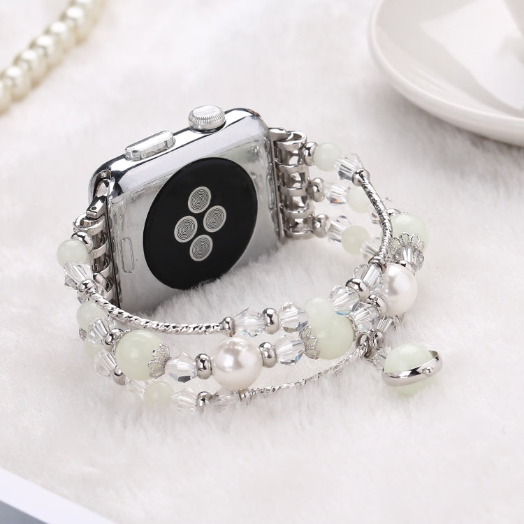 For Apple Watch 5 & 4 40mm / 3 & 2 & 1 38mm Luminous Agate Watch Band(Silver) by bashfashion