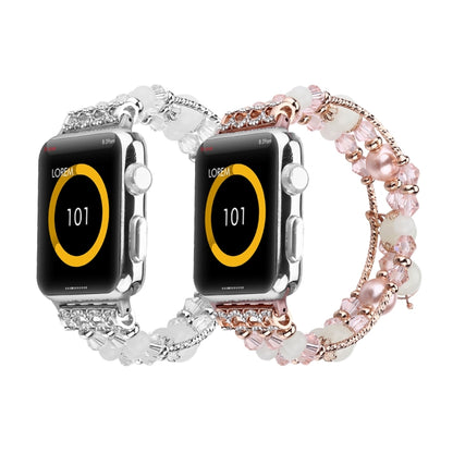 For Apple Watch 5 & 4 40mm / 3 & 2 & 1 38mm Luminous Agate Watch Band(Silver) by bashfashion