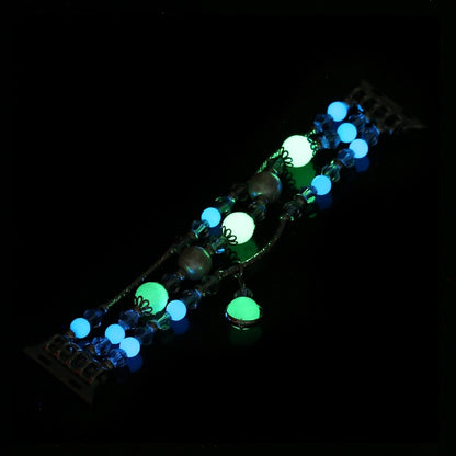 For Apple Watch Ultra 49mm&Watch Ultra 2 49mm / Series 9&8&7 45mm / SE 3&SE 2&6&SE&5&4 44mm / 3&2&1 42mm Luminous Agate Watch Band(Rose Gold) by bashfashion