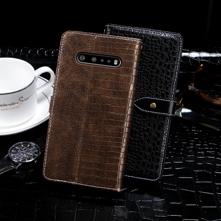 For LG V60 ThinQ idewei Crocodile Texture Horizontal Flip Leather Case with Holder & Card Slots & Wallet(Black) by idewei
