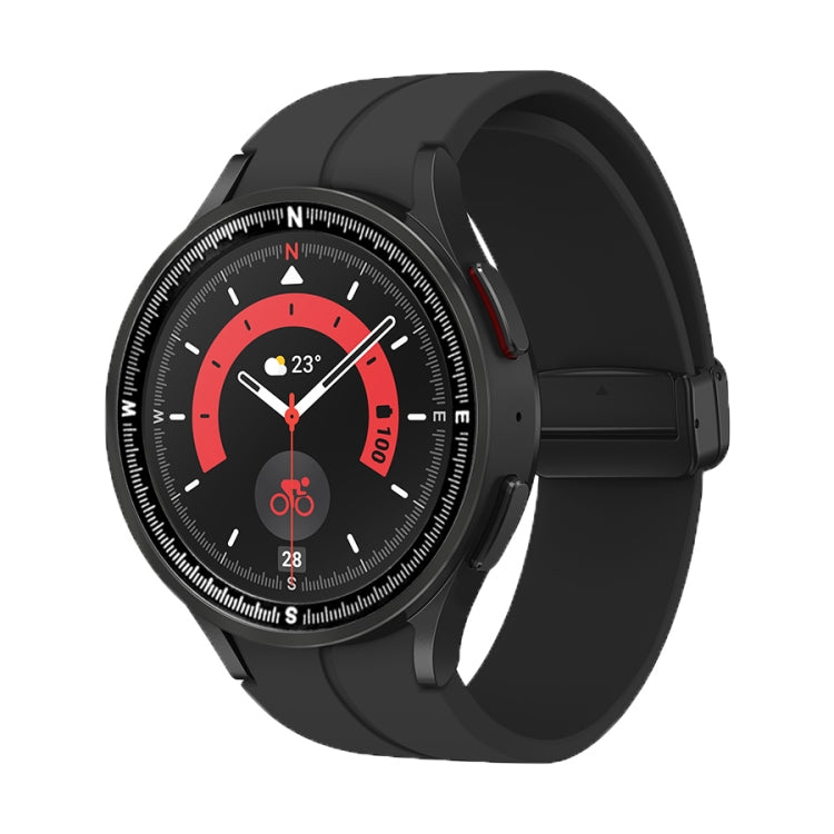 For Samsung Galaxy Watch 5 Pro Compass Scale Metal Watch Bezel(Black) by bashfashion