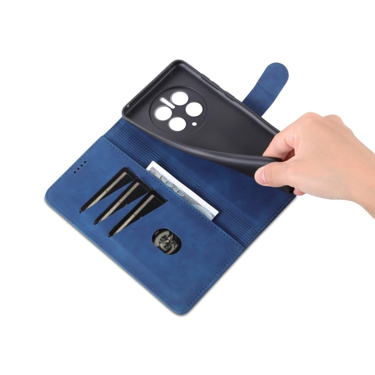 For Huawei Mate 50 Pro AZNS Skin Feel Calf Texture Flip Leather Phone Case(Blue) by AZNS