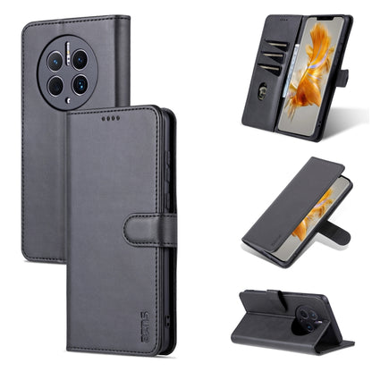 For Huawei Mate 50 Pro AZNS Skin Feel Calf Texture Flip Leather Phone Case(Black) by AZNS
