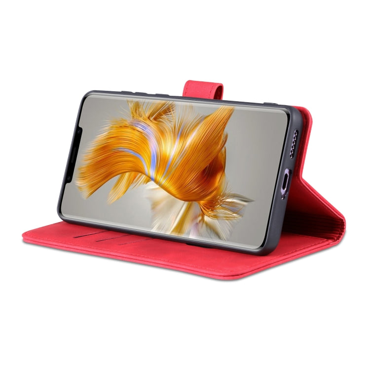 For Huawei Mate 50 Pro AZNS Skin Feel Calf Texture Flip Leather Phone Case(Red) by AZNS