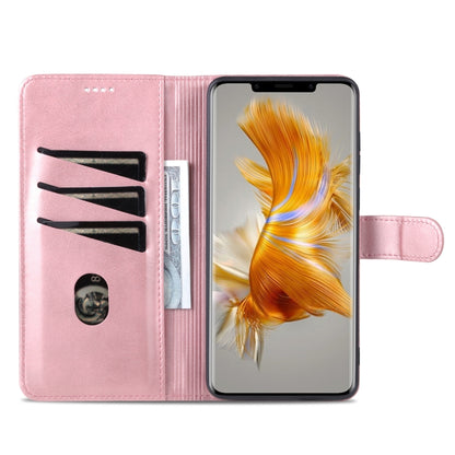 For Huawei Mate 50 Pro AZNS Skin Feel Calf Texture Flip Leather Phone Case(Rose Gold) by AZNS