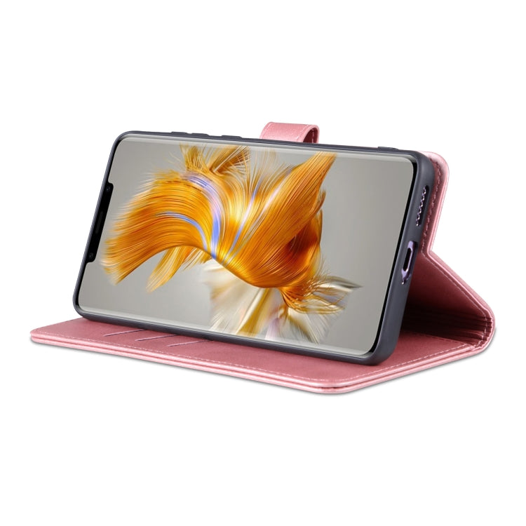 For Huawei Mate 50 Pro AZNS Skin Feel Calf Texture Flip Leather Phone Case(Rose Gold) by AZNS